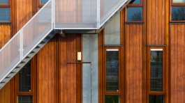 modern wooden building exterior